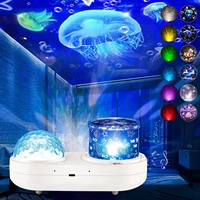 galaxy projector lamp 3d stereo starry sky night light for home bedroom room decor kids adults baby lamp projection ocean wave