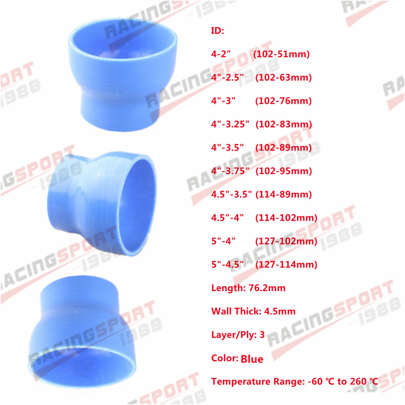 

0 Degree Reducer Silicone Hose Straight Durite Silicone 38-45 51-57 63-70 76-83MM Tubi Silicone Mangueira Tube for Intercooler