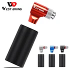 Насос WEST BIKING CO2 для велосипедного насоса велосипедный Шредер Presta, алюминиевая трубка для накачивания шин ручной мини-насос, без картриджа CO2
