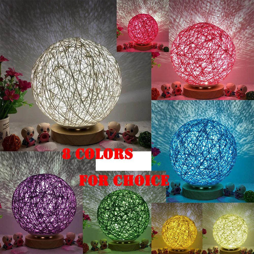 

3D USB Charging LED Rattan Moon Night Light Moonlight Table Desk Moon Lamp Warm And Romantic Lovely As A Gift Night Light Home