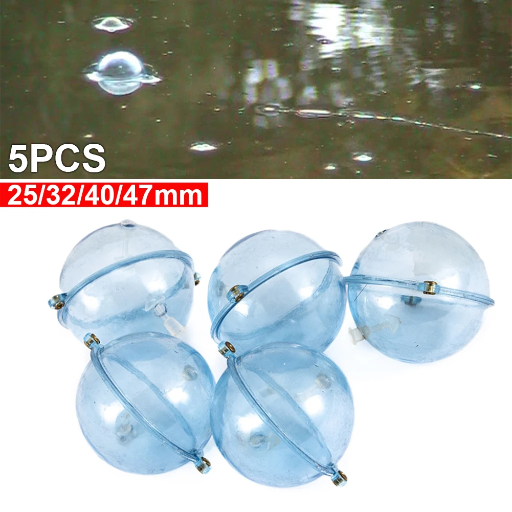 

5Pcs Round Fishing Float Adjustable Buoyancy Floating Bubble ABS Lure Hollow Bubble Ball Fishing Accessories