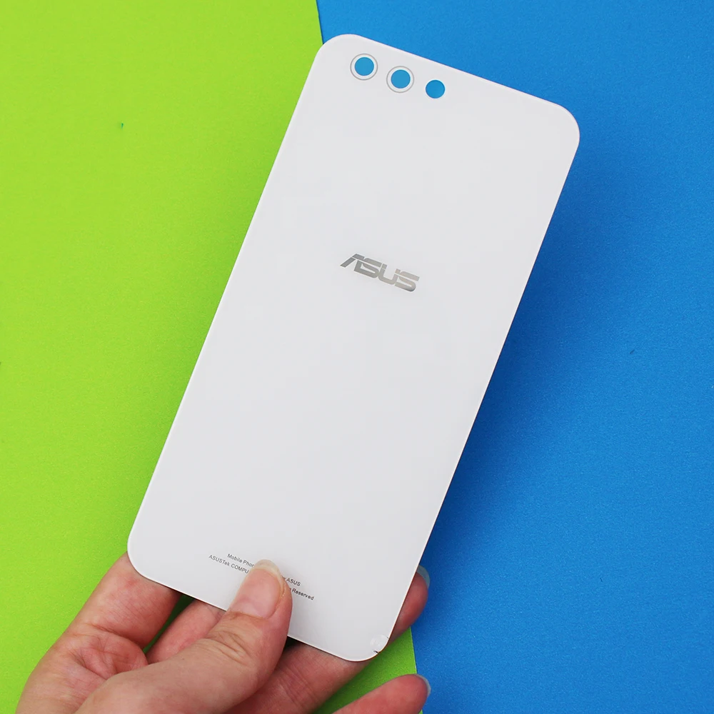 original for asus zenfone 4 ze554kl z01kd back battery cover real glass housing panel case asus ze554kl mobile phone parts logo free global shipping