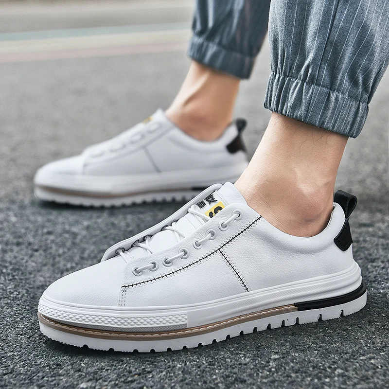 

genuine Leather Men Sneaker Shoes Men Fashion Casual Slip On Shoes zapatos de hombre Comfortable Flat Men Shoes Loafers