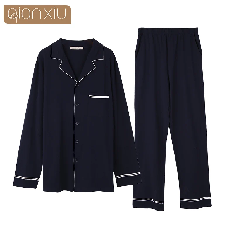 Мужская осенне-зимняя Домашняя одежда из бамбукового хлопка женская пижама