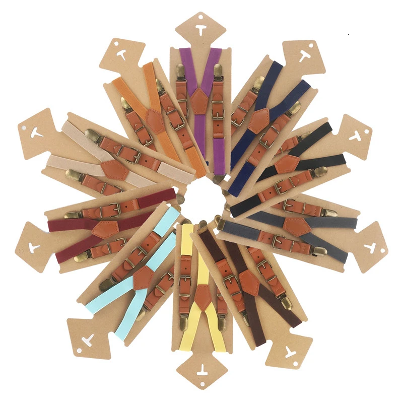 2 см модные эластичные подтяжки однотонные для маленьких мальчиков Детские ретро