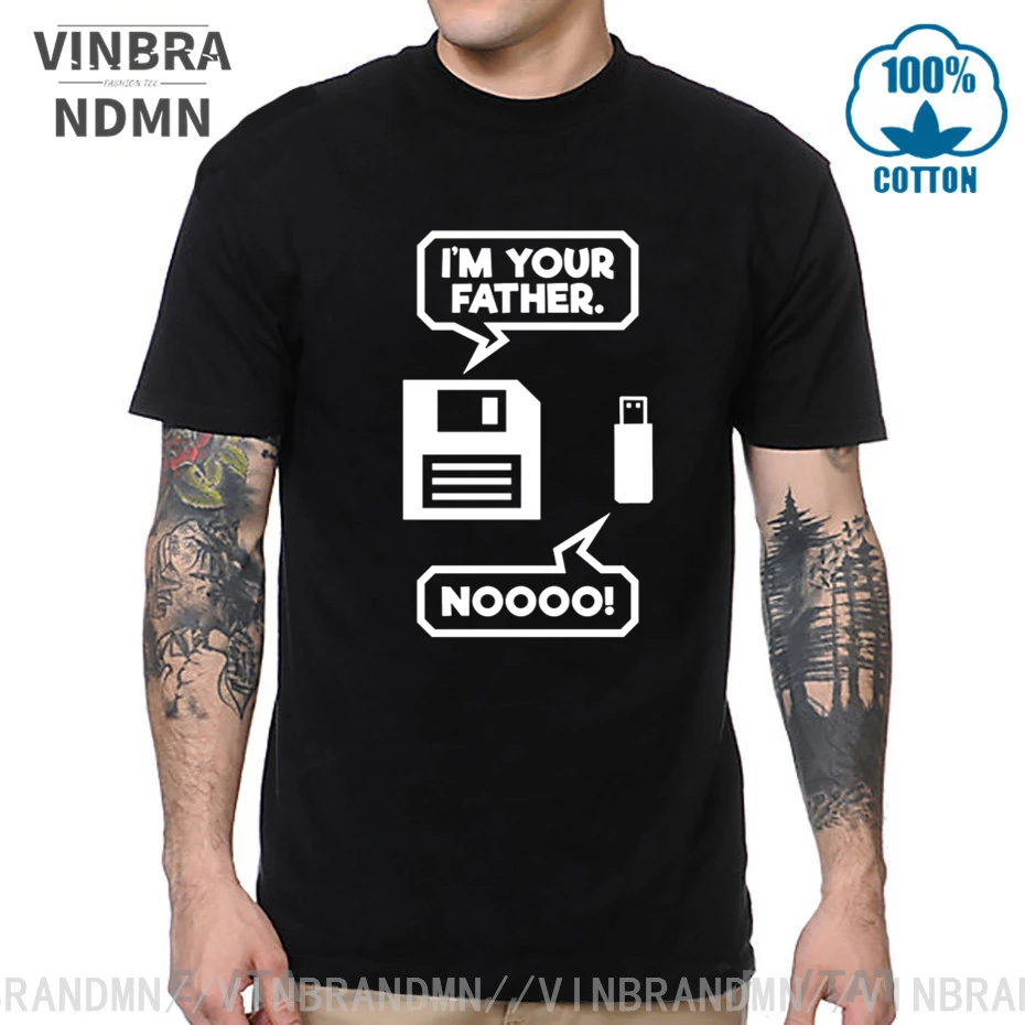 Футболка мужская с магнитной лентой забавная тенниска USB-разъемом в стиле ретро