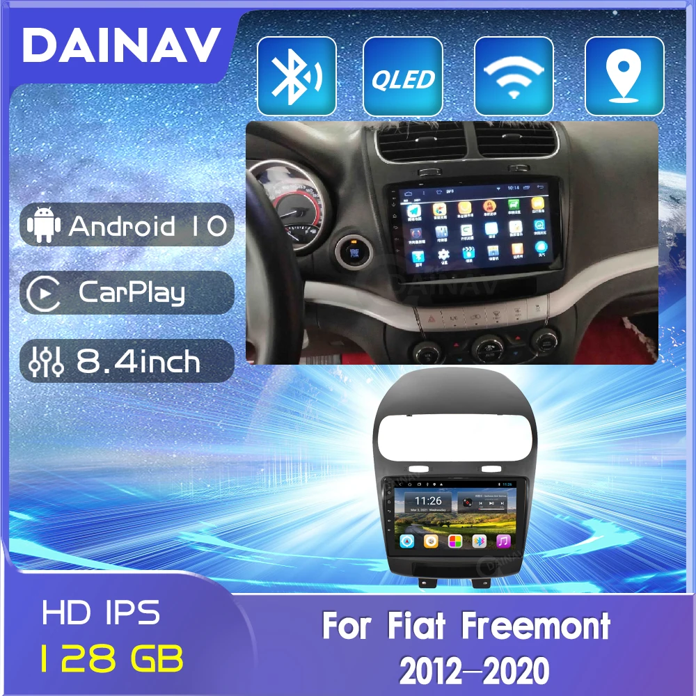 

2 Din Android мультимедийный плеер, автомобильное радио для Fiat Freemont 2012-2020, GPS-навигация, стереомагнитола, магнитная лента