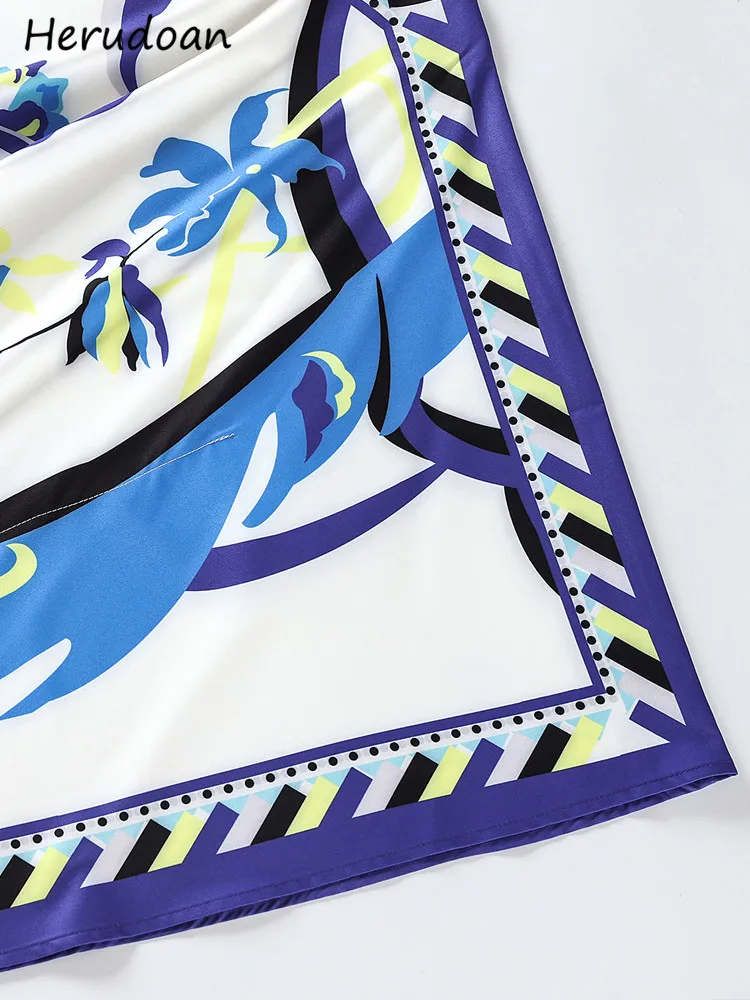 

Herudoan Bohemian Autumn Holiday Maxi Dress Women Batwing Sleeve Print Loose Plus Size Fashion Designer Female Party Long Dress