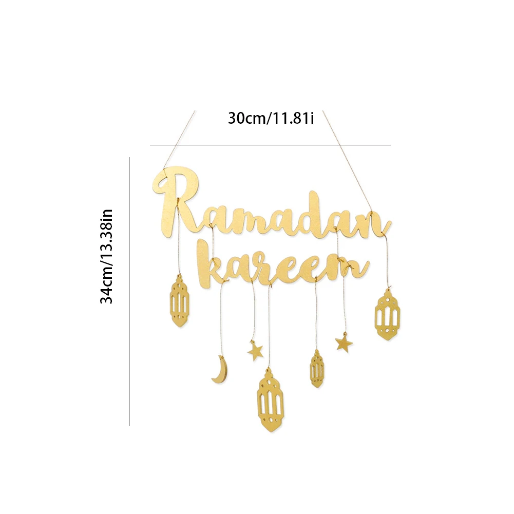 

Ramadan Decorations Home Hanging Pendant Moon Star Eid Mubarak Letter Lantern Pattern Kareem Decor For Living Room Bedroom