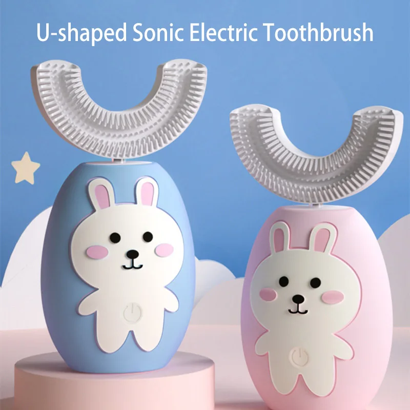 

U-образный Sonic зубная щётка автоматическая электрическая зубная щетка для детей, для детей от 2 до 8 лет «милый кролик» с помощью акустической...