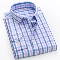 fast shipping new men shirt male dress shirts striped mens casual long sleeve business formal plaid shirt camisa social