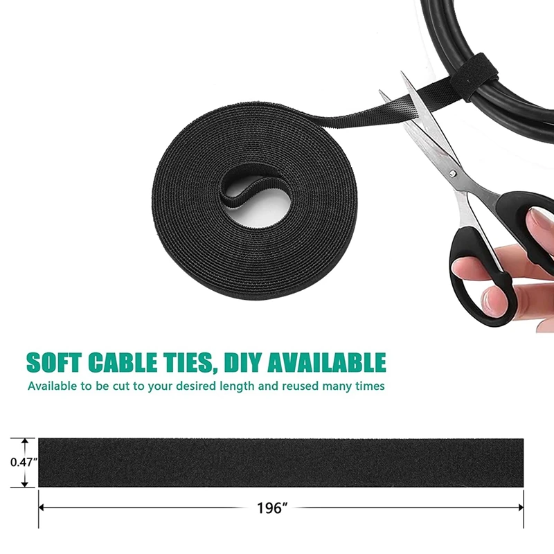147 Pcs Cable Management Cord Organizer Kit Zip Ties Self Adhesive Clips Extension Straps | Электроника