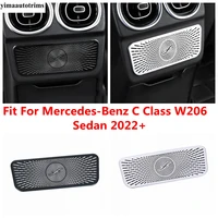 rear armrest box ac air outlet vent panel decor cover trim stainless steel accessories for mercedes benz c class w206 sedan 2022