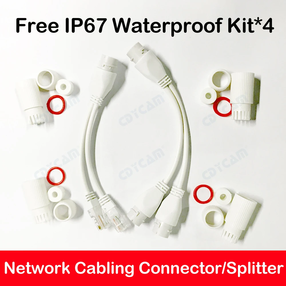 Разделитель POE RJ45 2-в-1 кабельной сети разъем для безопасности Камера установить