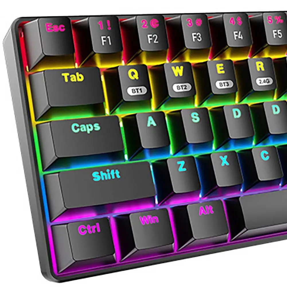 

Wireless Keyboard Quick Response Non-delayed Cool Backlight 68 Keys 2.4GHz Bluetooth-compatible 48.0 Type-C Sensitive Keyboard f