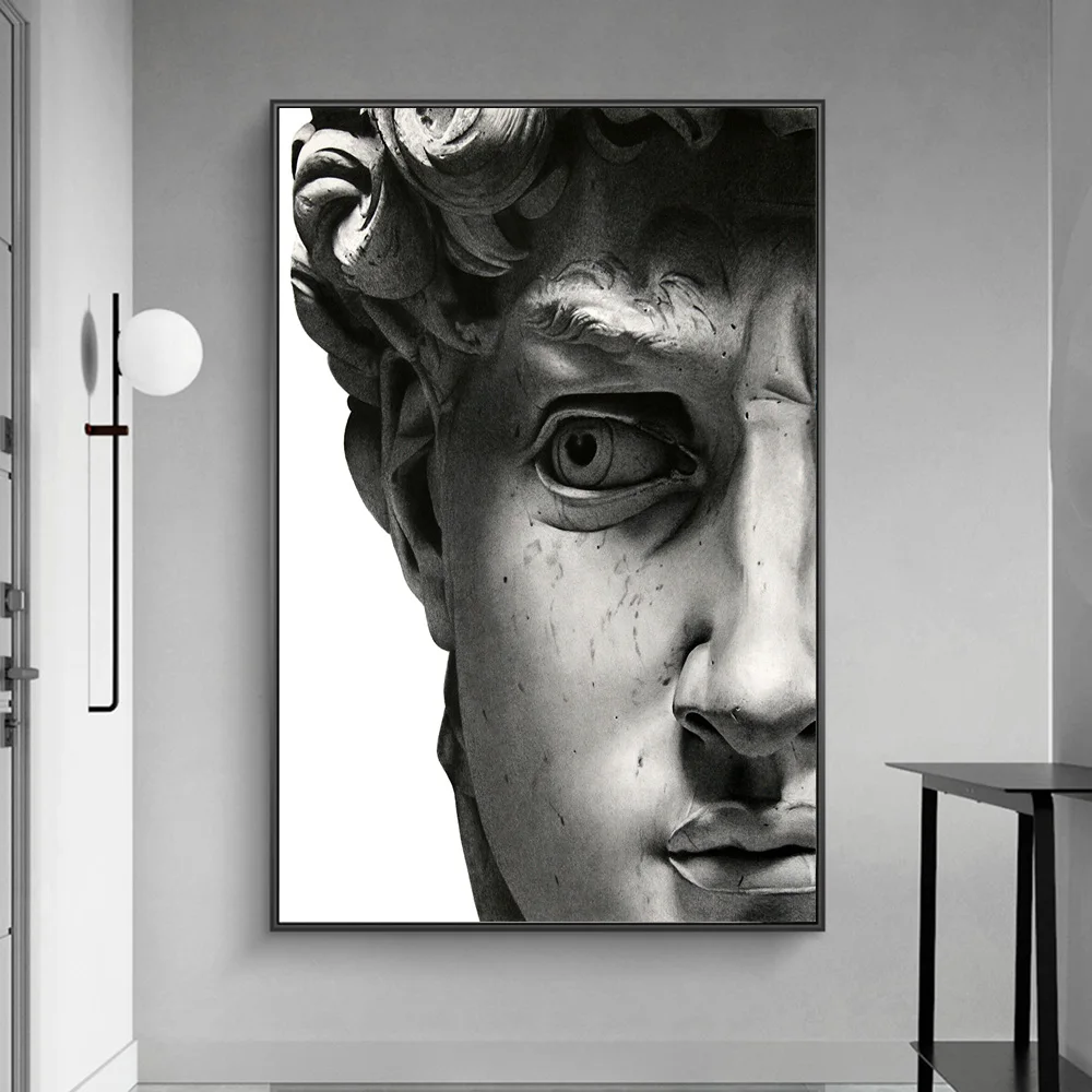 Скульптура головы Давида художественные плакаты и принты холст настенные