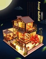 diy doll house hand make wooden assemble doll houses miniature dollhouse furniture kit with led toy children christmas gift p02