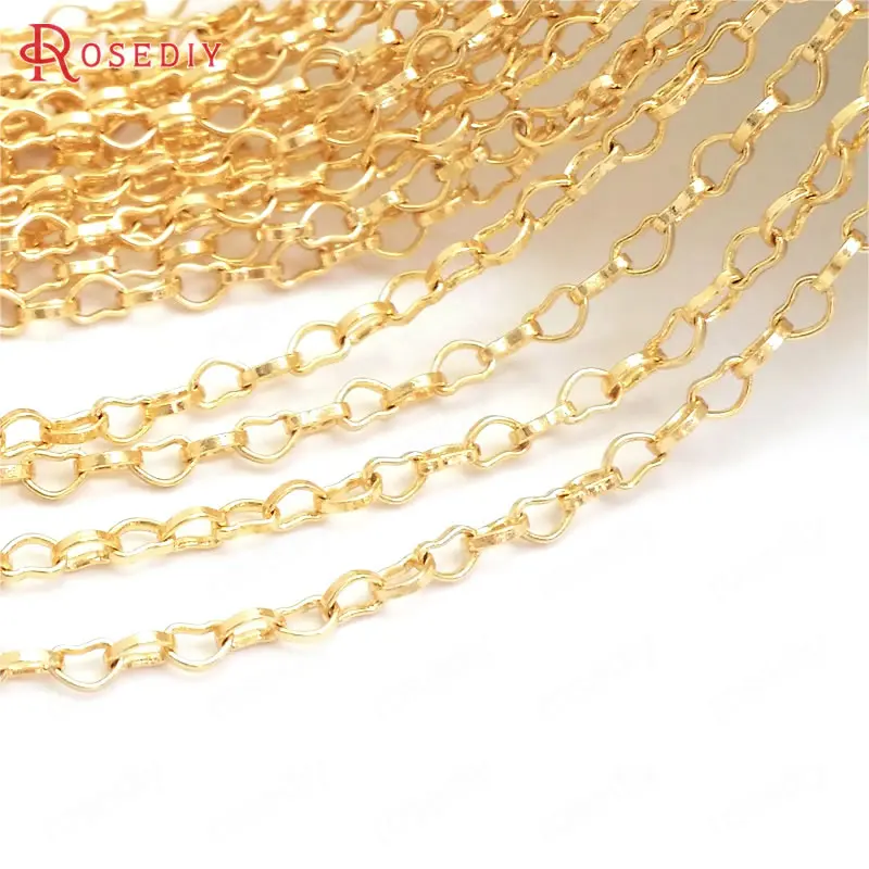 (37400)2 шт. длина 45 см толщина 2 мм 24-каратный Золотой Цвет Медь с застежкой Лобстер