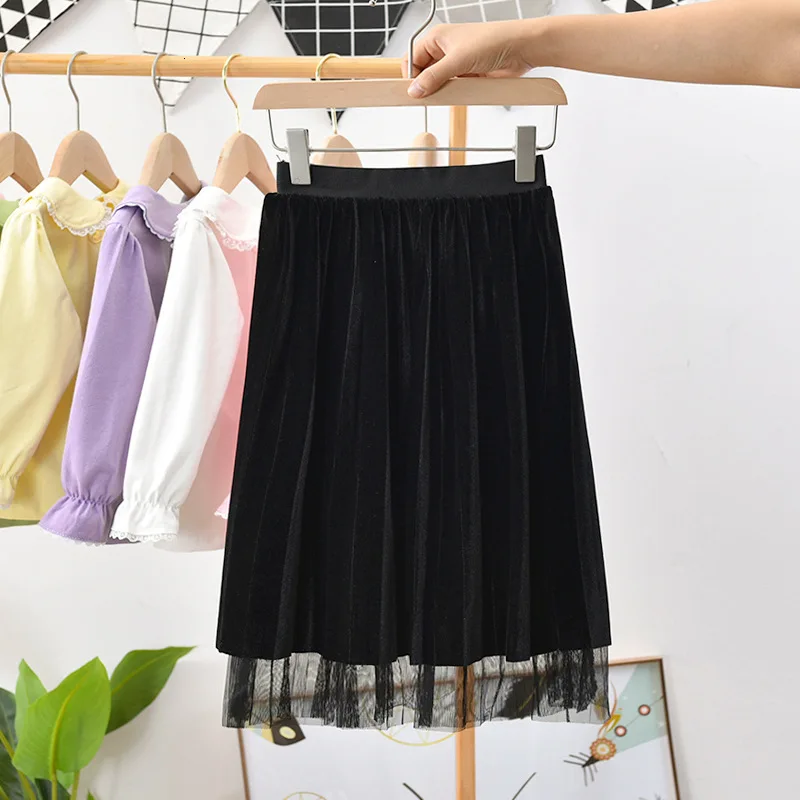 

2020 New Kids Princess Skirt Clothing Girls Toddler Baby School Children's Fashion Skirt Autumn Spring Dress Solid Color Clothes