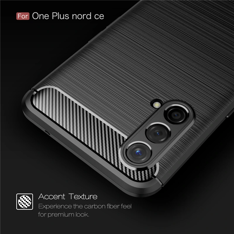 

For OnePlus Nord CE 5G Case Cover Shockproof Bumper Soft TPU Silicone Carbon Fiber Armor Phone Back Cover One Plus Nord CE Case