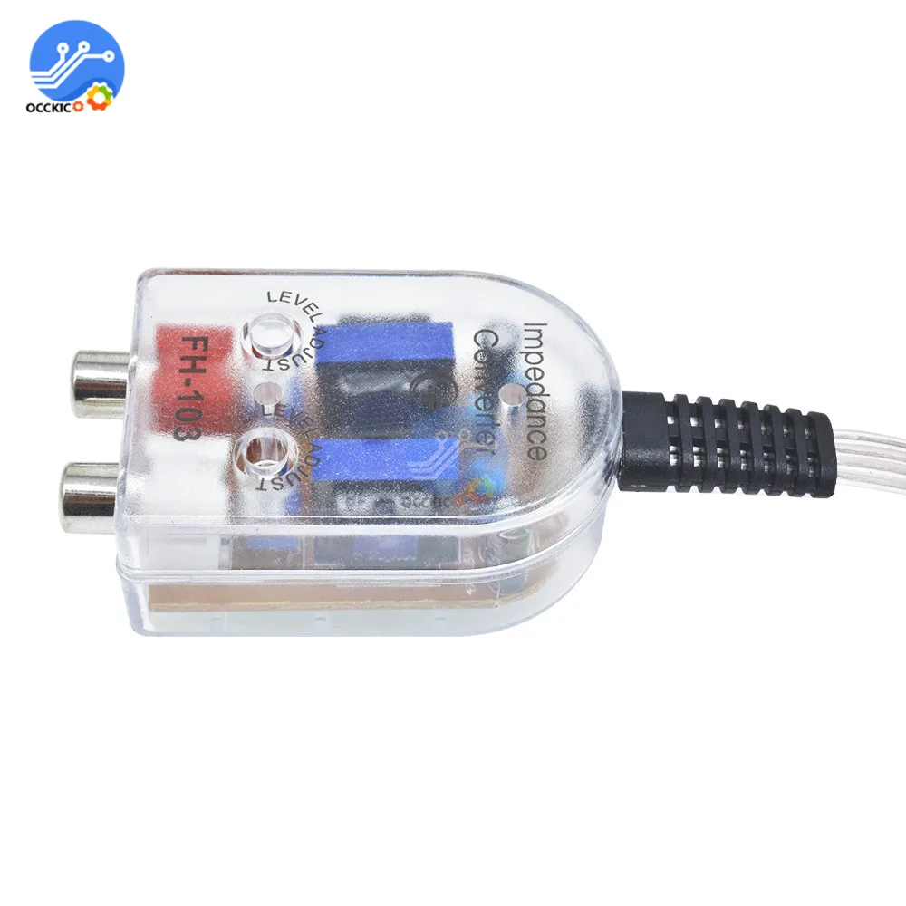 Автомобильный аудиоадаптер RCA кабели высокого к низкому линейные разъемы 12 В