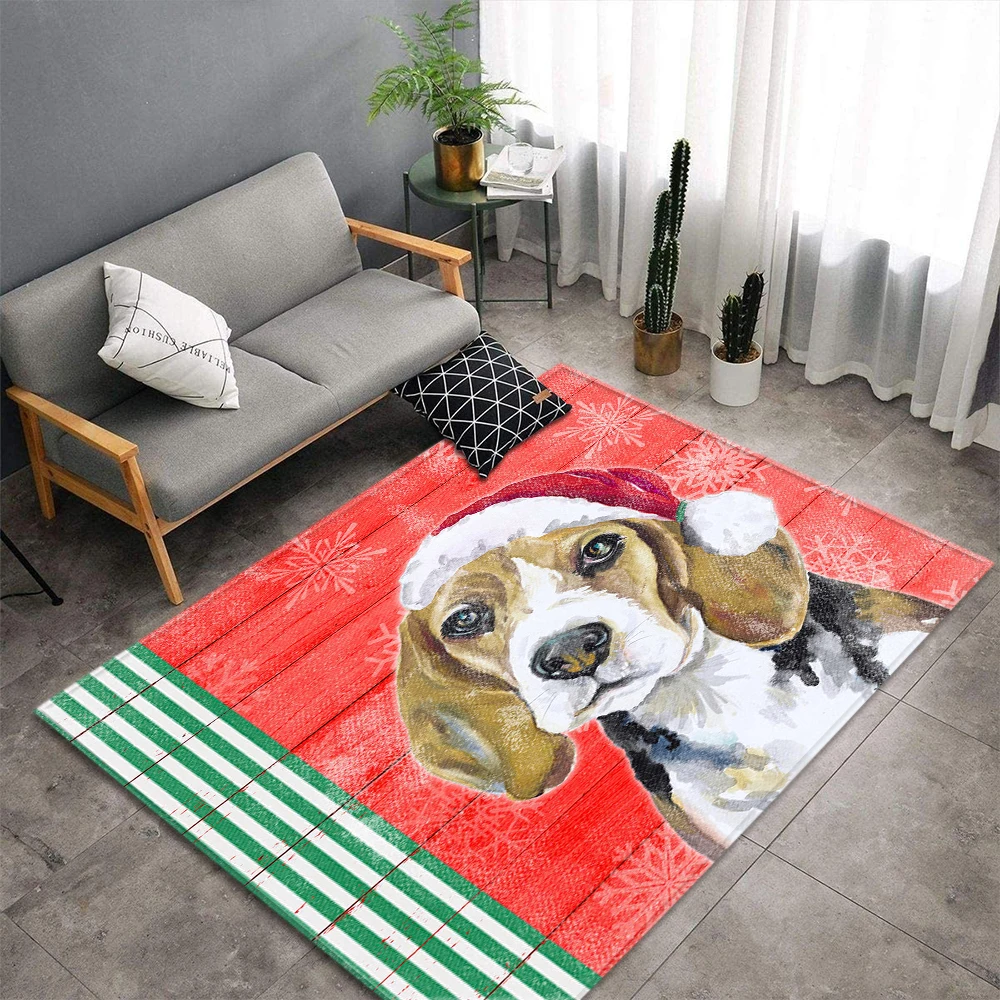 

Christmas Decor Home Rug Soft Flannel Non-Slip Parlor Area Rug Children Room Baby Crawling Play Mat Bedside Living Room Carpets