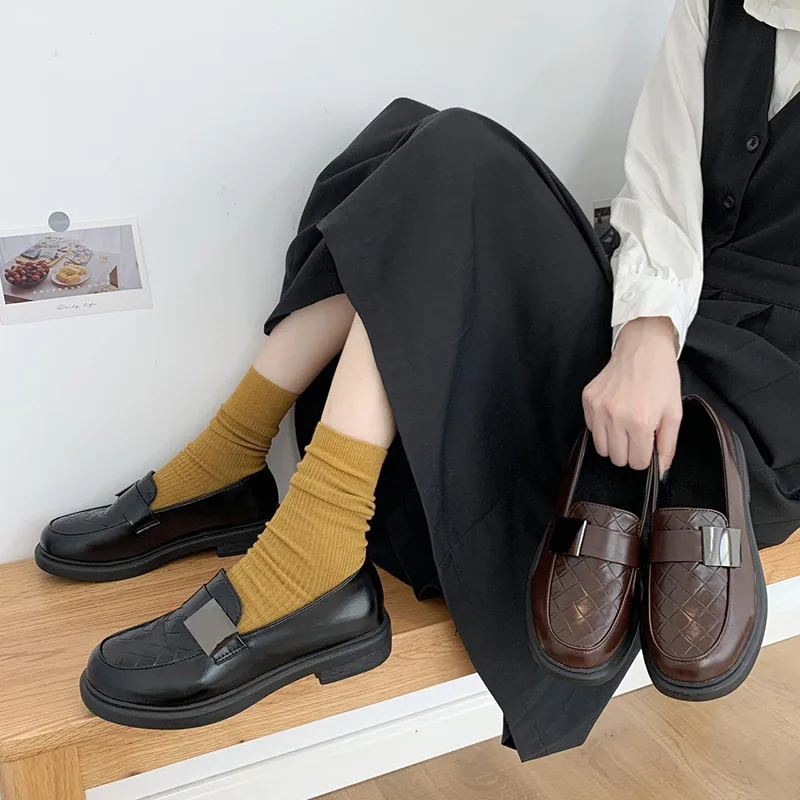 

2021 Round Toe All-match Oxford Shoes British Style Spring and Autumn Casual Women's Sports Shoes Soft Modis Flat Shoes New