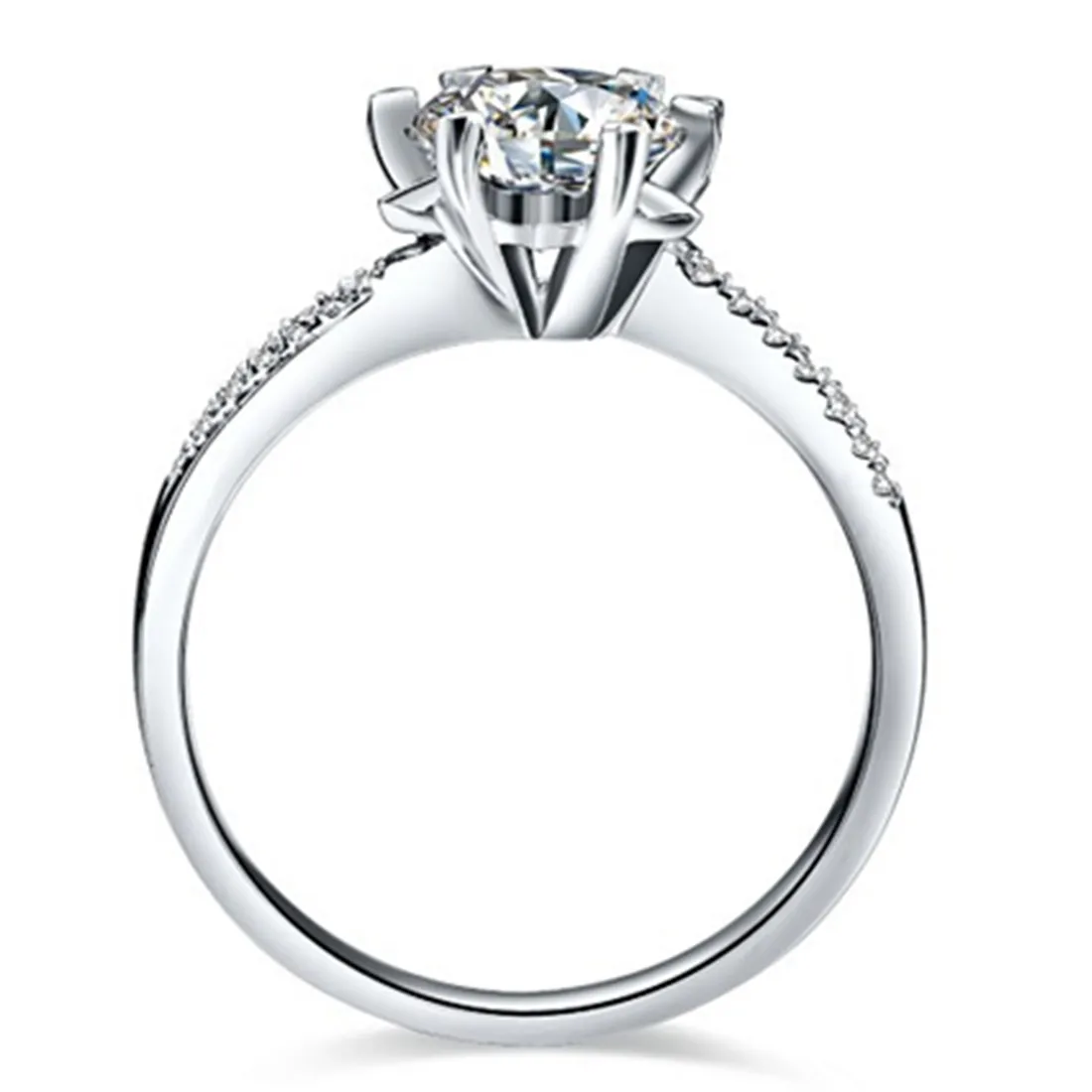 Твердое Серебро тест положительное скрученное кольцо 925 0.5CT Moissanite АЛМАЗНОЕ КОЛЬЦО-Снежинка обручальные ювелирные изделия для женщин 18K Белое Золото Покрытие