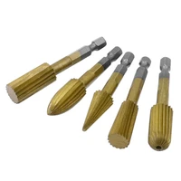 5 piece set of hexagonal handle high speed steel woodworking rotary file electric grinding head 6 3mm handle special shaped file
