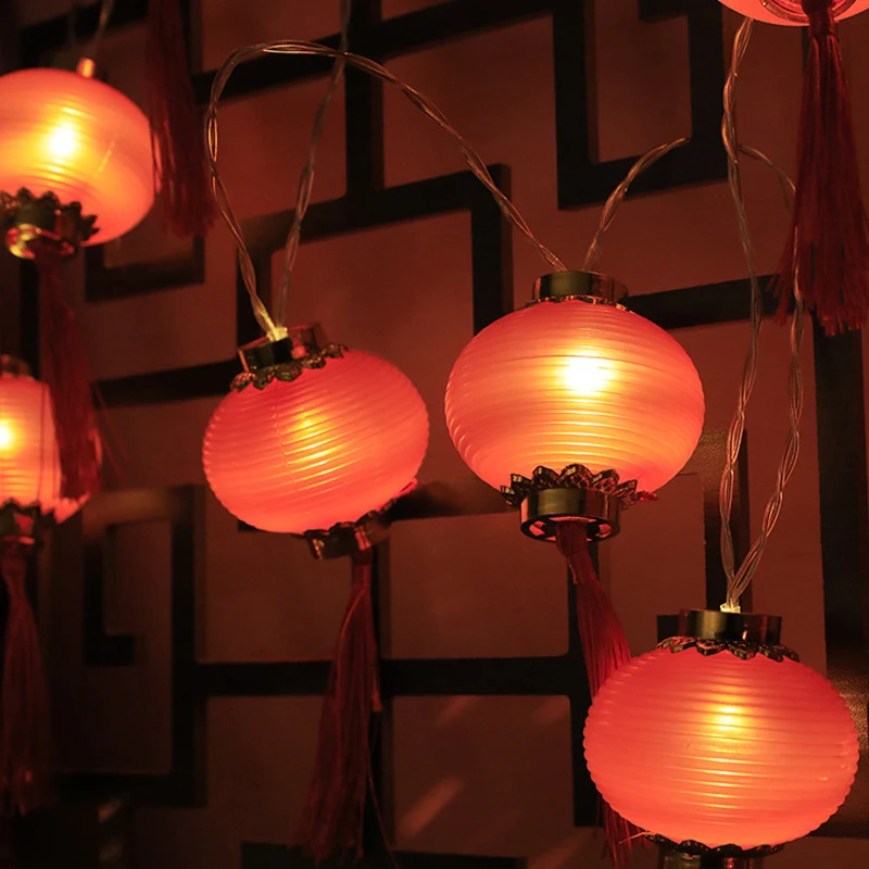 10 светодиодов 2022 китайский новый год красный фонарь украшение для дома Весенний