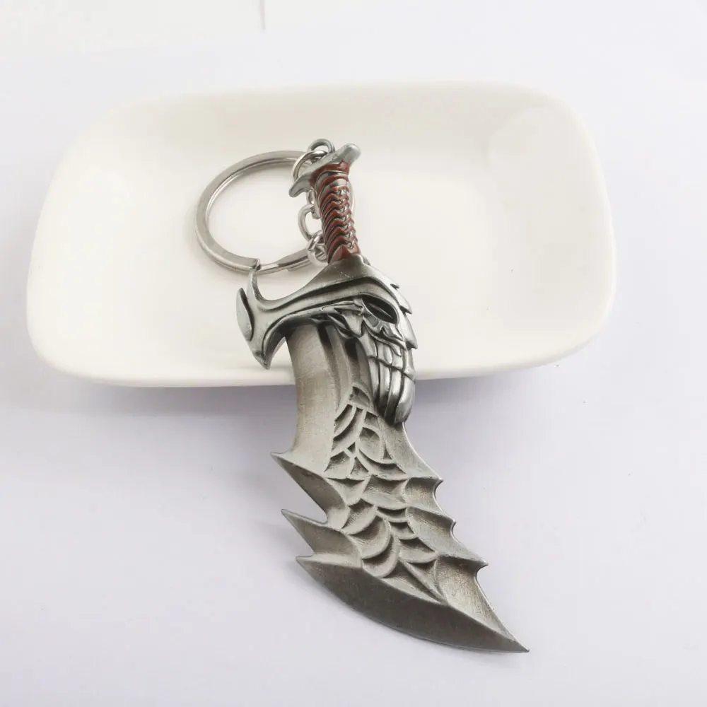 Красный God Of War 4 брелок с логотипом Kratos Axe нож брелок для ключей меч OLYMPUS KRATOS оружие Модель кулон брелок для мужчин ювелирные изделия - Цвет: Красный