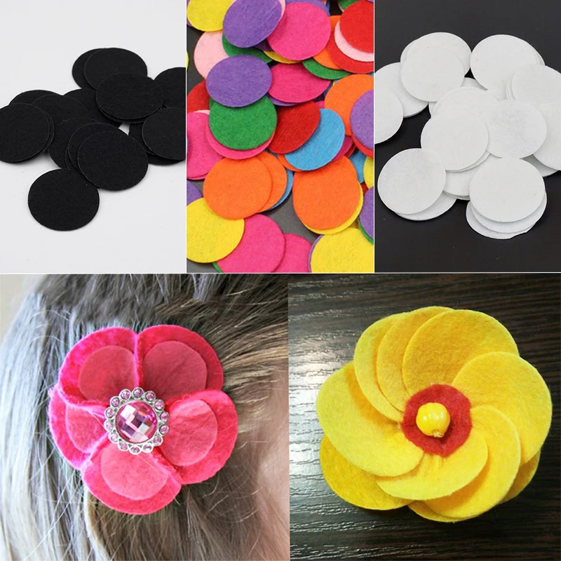 200 шт./лот Нетканая войлочная ткань экологически чистая круглая нашивка для