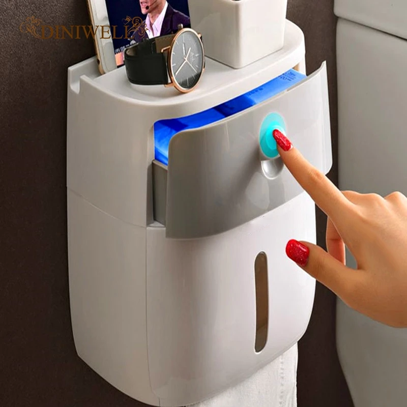 Двухслойный держатель для туалетной бумаги DINIWELL водонепроницаемый контейнер