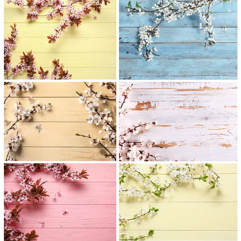 

Vinyl Custom Flower and wood Planks Photography Backdrops Prop Christmas Day theme Photographic Background Cloth 21710CHM-009