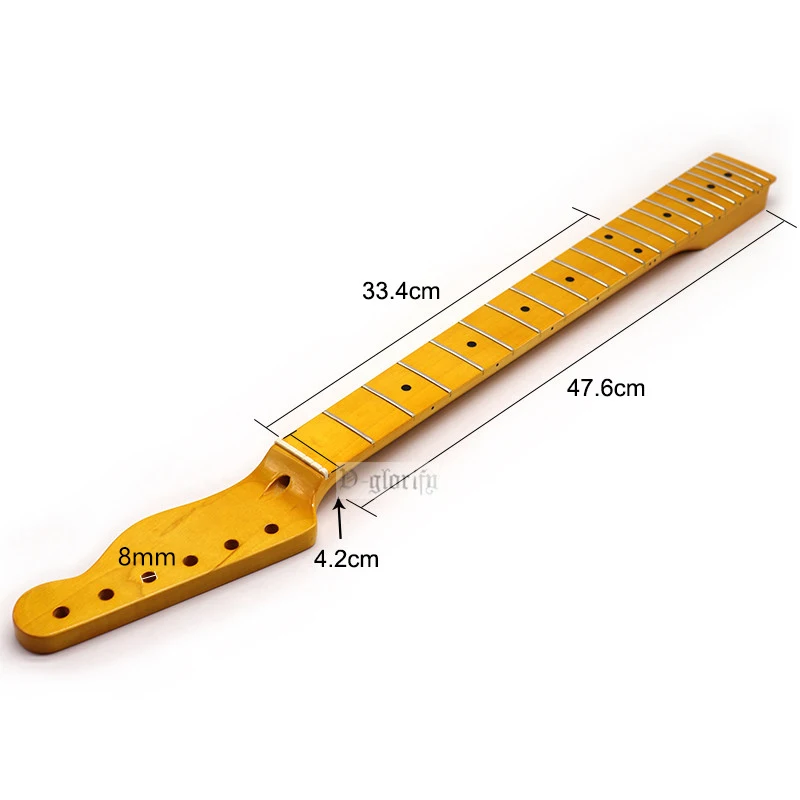 gelb tl e gitarre hals hochglanz finish 22 bünde kanada ahorn holz tl gitarre neck mit mittleren linie auf die zurück free global shipping