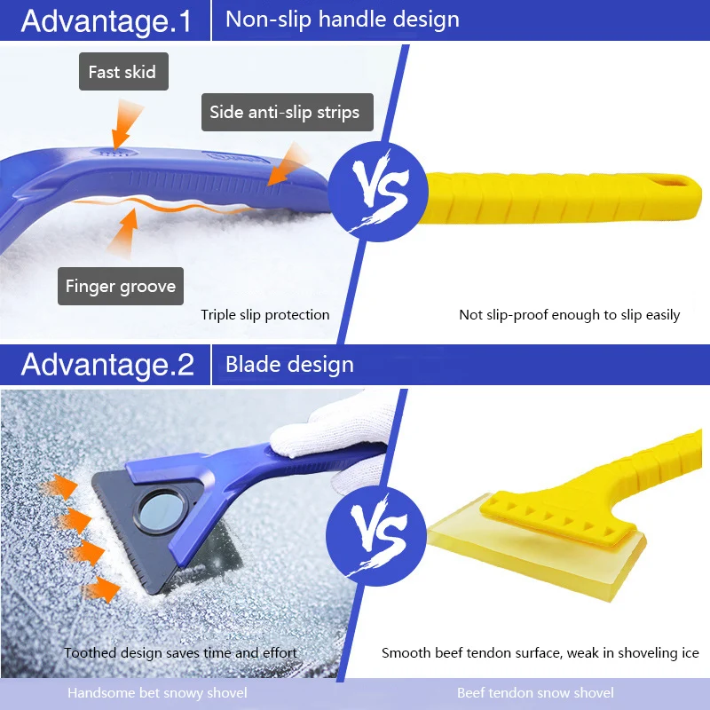 Многофункциональный скребок для снега на лобовое стекло автомобиля лед снег