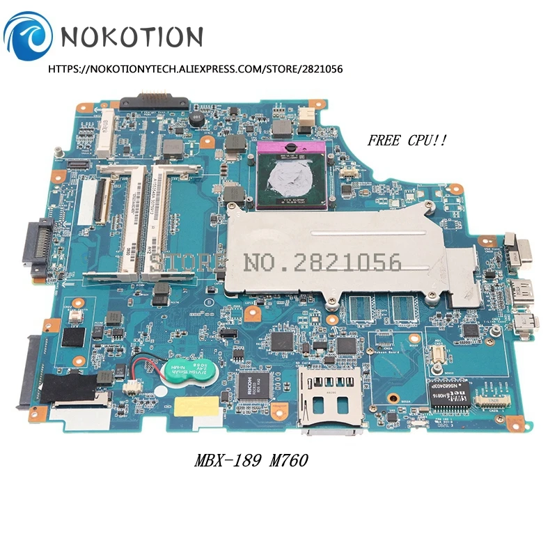 Nokotion A1553548A для SONY Vaio VGN FW Материнская плата ноутбука MBX 189 M760 1P 0084100 8011 intel HD GMA IDE/SATA CD