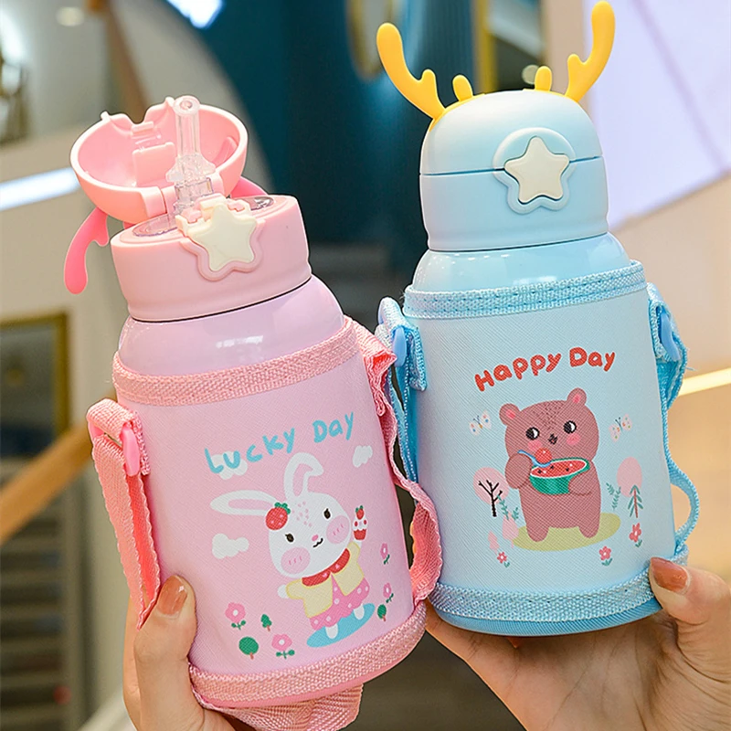 Детская бутылка для воды 500 мл Термокружка с милым мультяшным рисунком