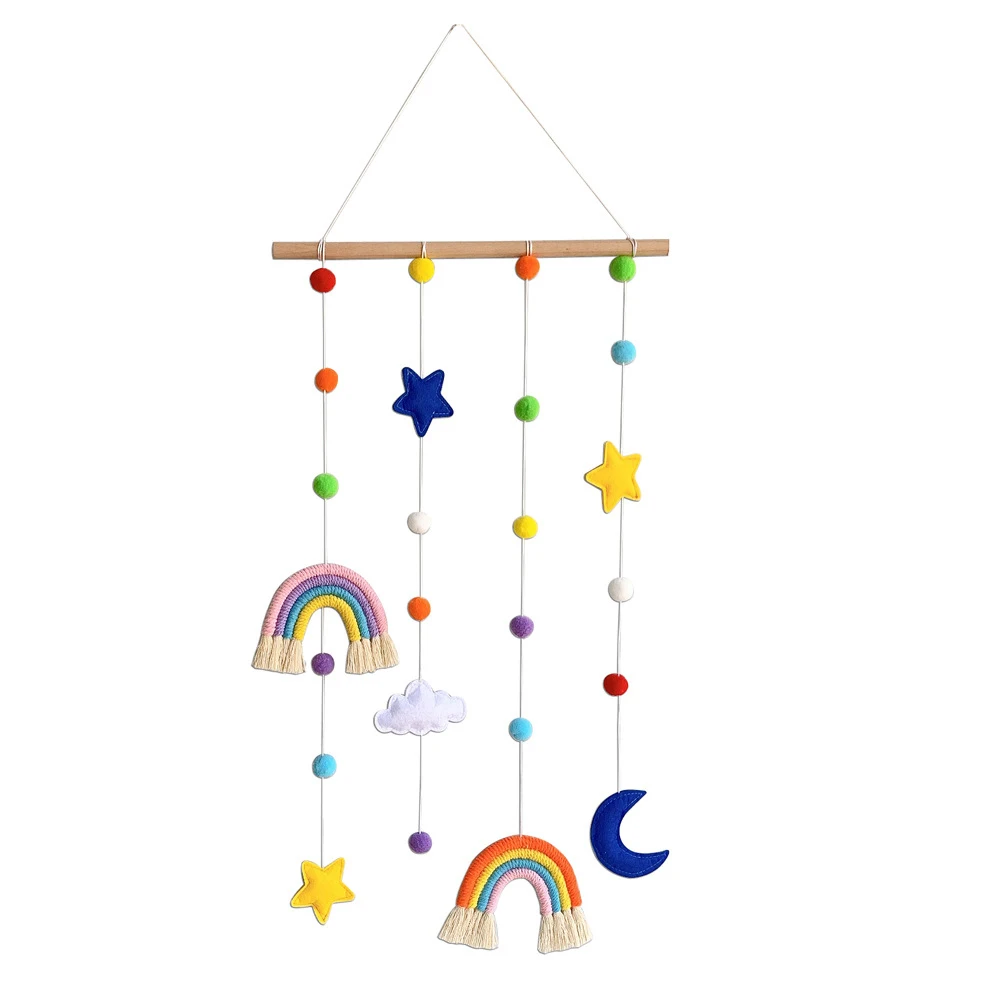 

Rainbow Hairpin Hair Clip Holder Storage Organizer Wall Hanging Ornaments Kids Girl Room Tassel Pendants Decor Photography Props