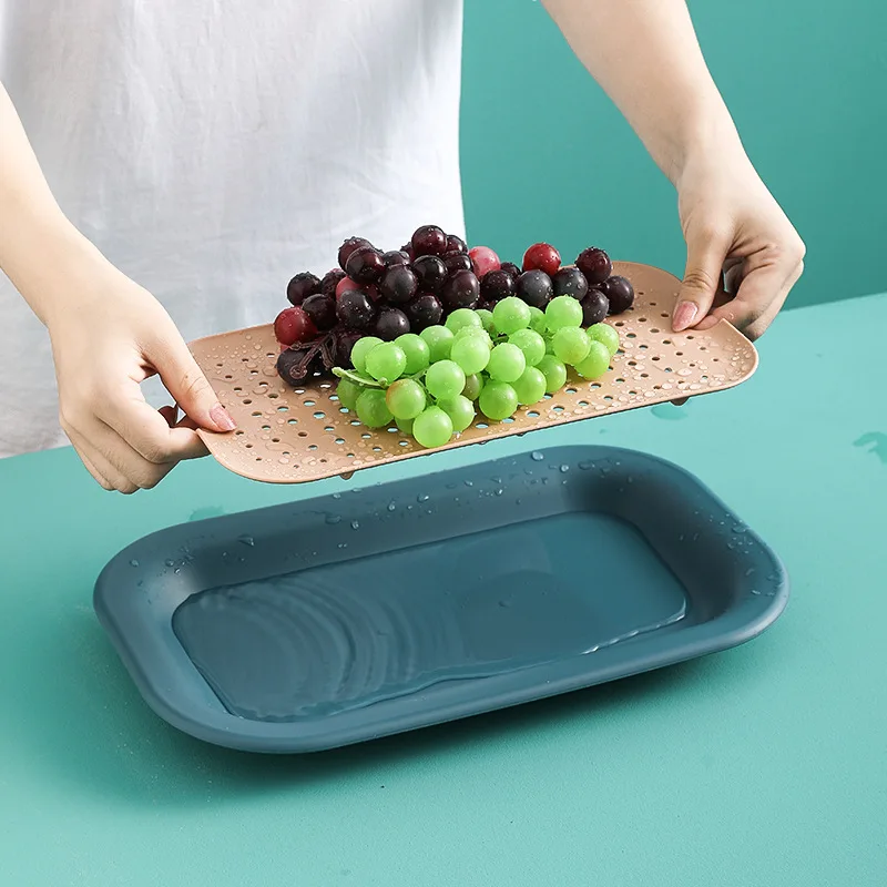 

Caixa Organizadora Fruit Bowl Personality Modern Tray Northern Wind Sitting Room Tea Table Double Drop Candy Basket Snack Plate