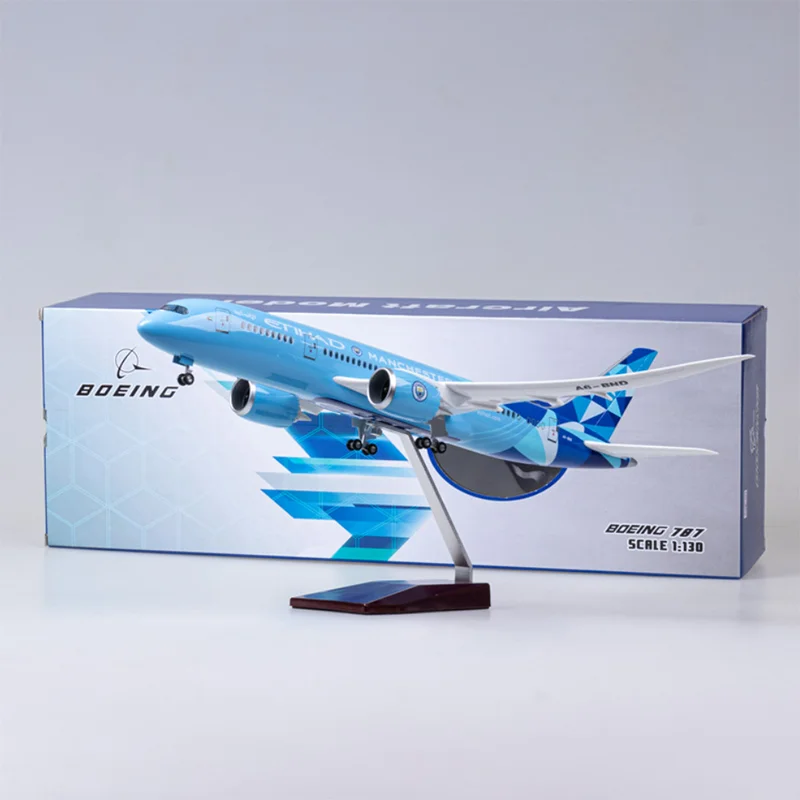 

1/130 Scale 43cm Airplane B787 Dreamliner Aircraft ETIHAD Airlines Model W Light & Wheels Landing Gears Plastic Resin Plane Toy