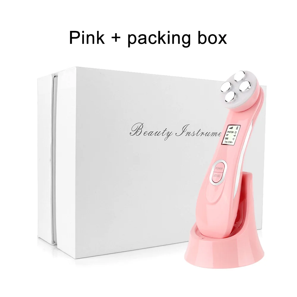 pink AOPHIA светодиодный фотон омоложение кожи RF EMS радио мезотерапия Электропорация радио частота лица красота морщин Отбеливание - Цвет: pink