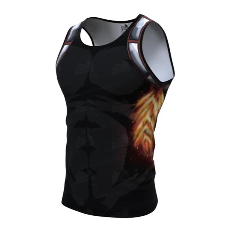 

Летние Новые мужские быстросохнущие облегающие спортивные майки без рукавов, рубашки, трикотажные изделия для тренировок и бега с 3d принто...