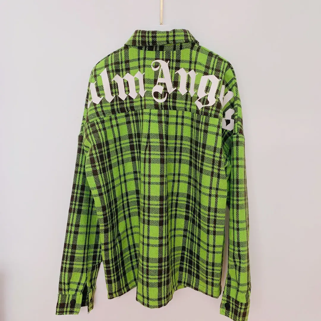 

Palm Angel Green Plaid Shirt Men's and Women's Same Long Sleeve Shirt Jacket