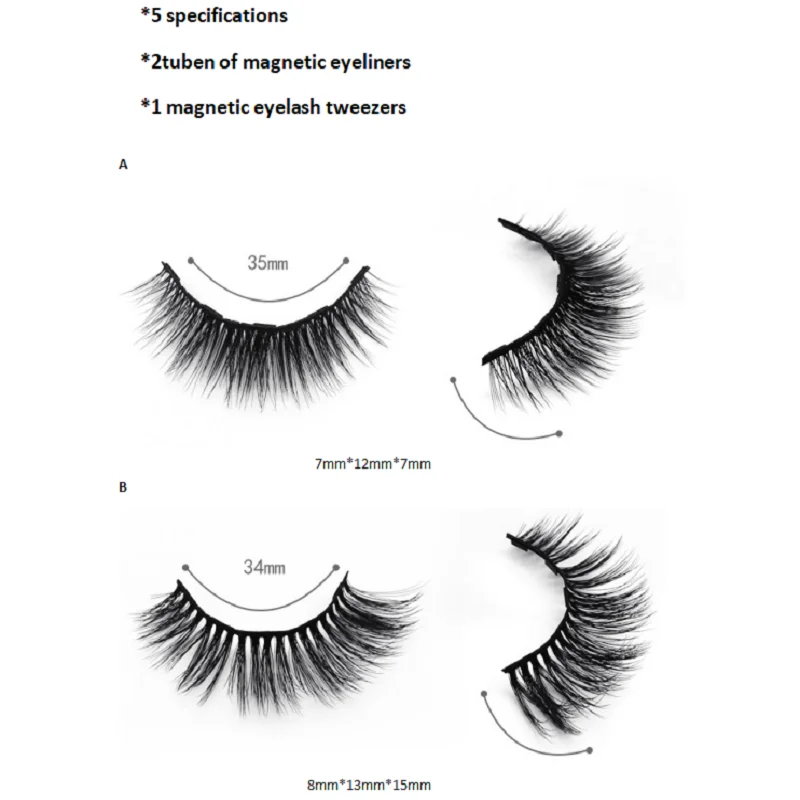 

10 Pairs Eye Lashes Magnetic Eyelashes And Eyeliner Set False Eyelashes Magnet Extension Liquid Eyeliner And Tweezer Set