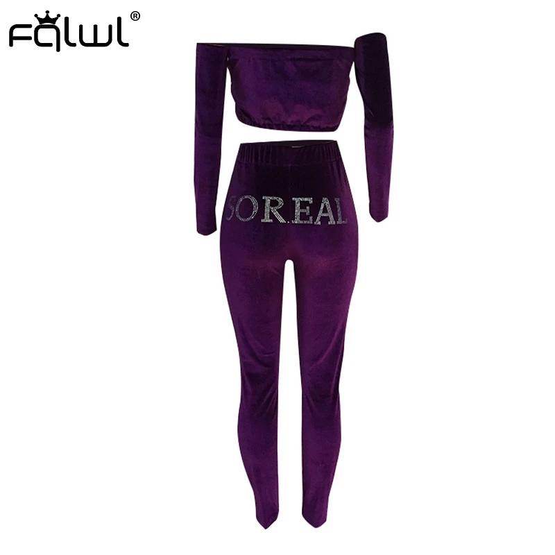 FQLWL Бархатный комплект из двух предметов женский костюм Клубные наряды с