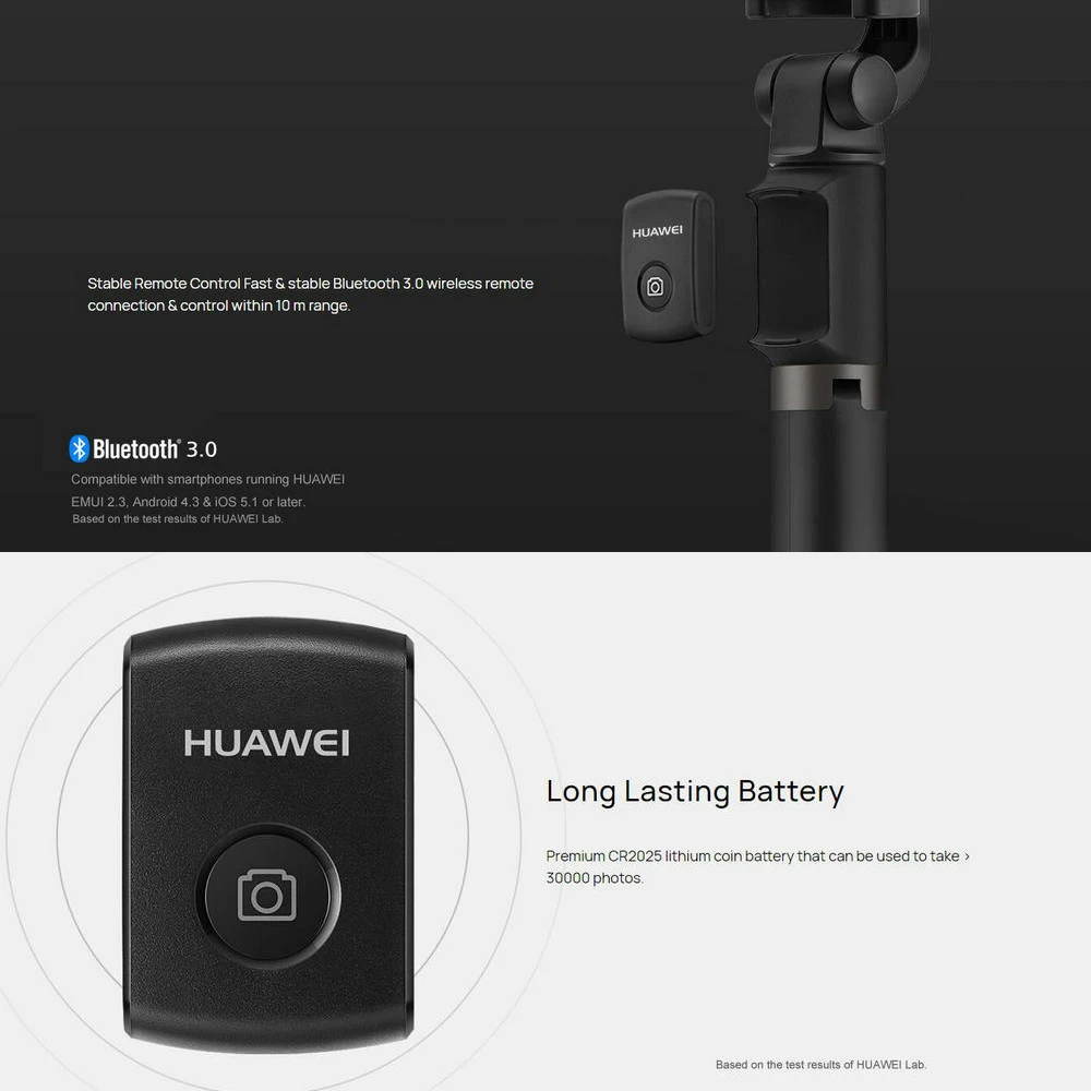 Селфи-палка Huawei Honor AF15 портативная беспроводная Bluetooth для телефонов на iOS и Android |