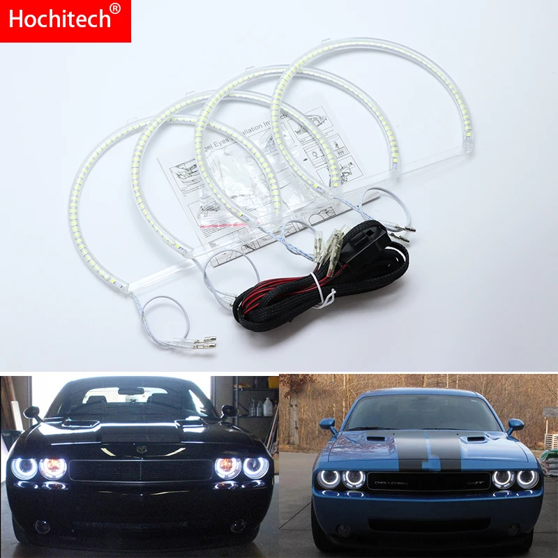

Для Dodge Challenger 2008-2015 ультра яркий SMD белый светодиодный ангельские глазки лм 12 В Комплект кольцевого дневного света halo