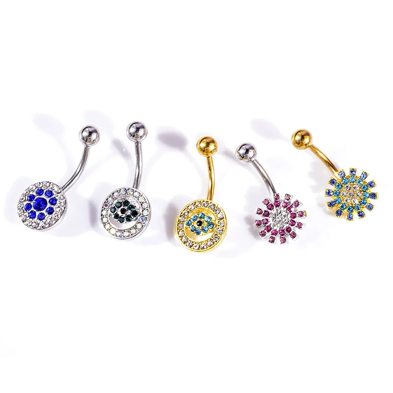 Прокол украшения короткая пупочная петля кольцо для пупка в виде цветка защита
