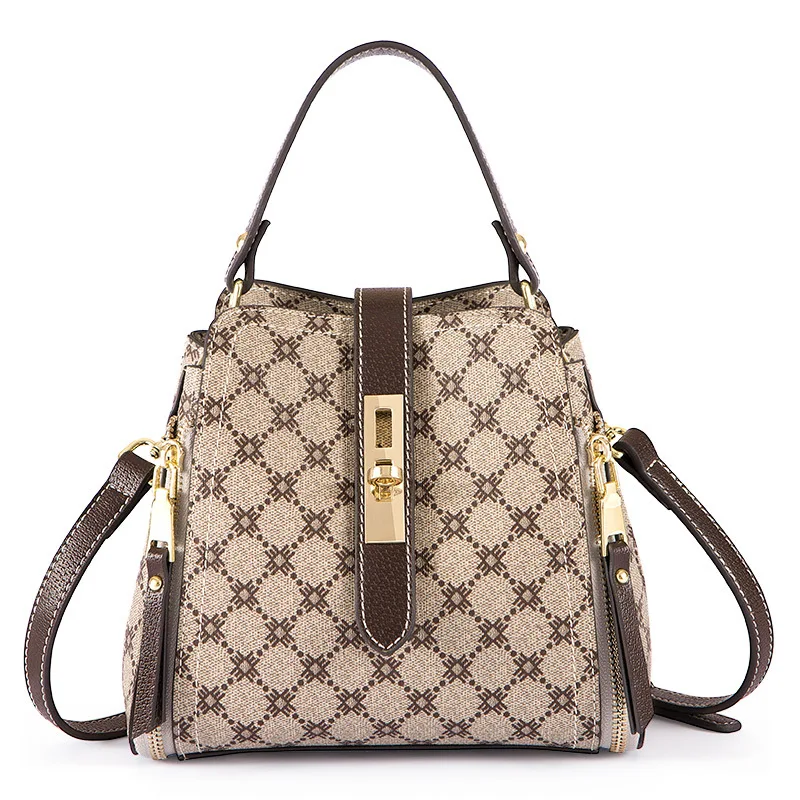 

High Quality Vintage Printing Single Shoulder Bags Luxury Brand Handbags Genuine Leather Purses and Handbags Channels Handbags